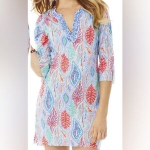 Lilly Pulitzer Courtney beaded neckline dress beach swim tunic cover up 6